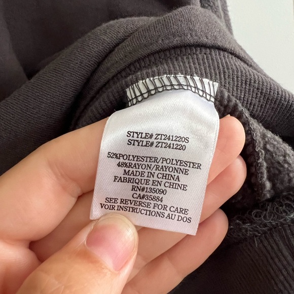 NWT Z Supply Dark Grey Crewneck Fleece Top - Picture 7 of 8